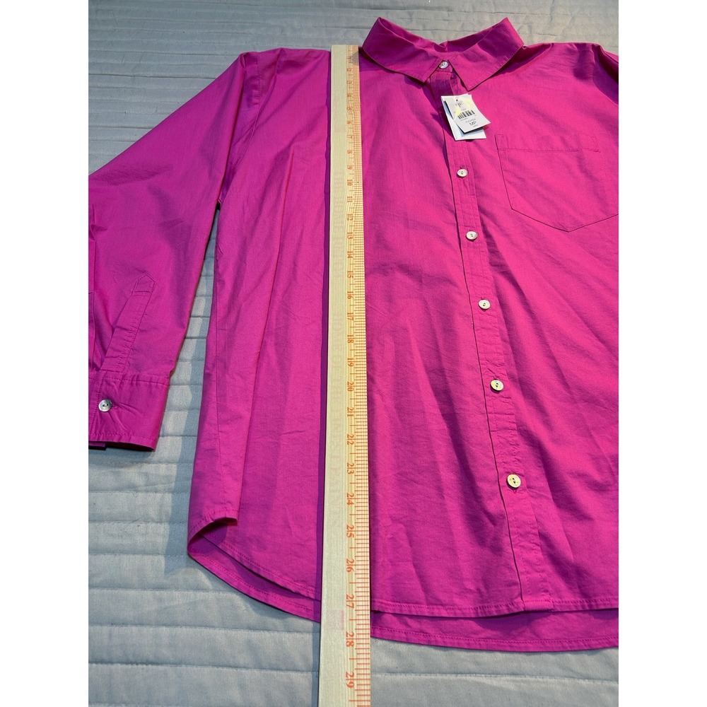 J Jill Pink Button Front Long Sleeve Pocket Shirt Women's Size Petite Med NWTags - Picture 6 of 10